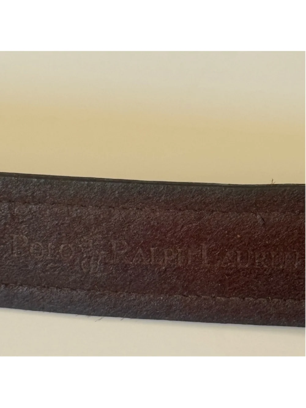 Polo Ralph Lauren Brown Leather Belt Brass Buckle Sz 95/38 Made in Italy Vintage